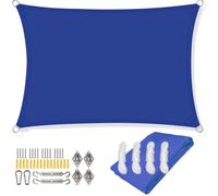 Rete Telo Ombra Tende da sole impermeabile a vela Rettangolo Riparo for il for giardino esterno Patio Cortile Terraza for la privacy(Blue with Kits,300x400CM)