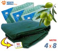 RETE Telo per RACCOLTA OLIVE → 90 gr/m² Reti ANTISPINA Rinforzate CON OCCHIELLI