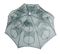 Rete Trappola da Portatile 16 Fori, Nylon Mesh Verde Pieghevole | Forma a Ombrello, per Pesci e Lobster, Uso in Stagno e Fiume