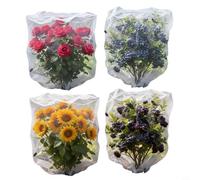 Rete trasparente per uccelli con coulisse, confezione da 4 per proteggere piante da frutta da uccelli e piccoli animali, rete in poliestere che supporta la vitalità delle piante in corso (1,2 x 1,5 m)