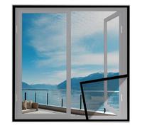 Rete Zanzariera 55x155cm Negro Zanzariera Finestra Con Telaio Lavabile e riutilizzabile per Balcone Soggiorno