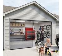 Rete Zanzariera Magnetica per Garage 2 Auto, Fibra di vetro Resistente, Chiusura Automatica Silenziosa, Protezione da Insetti e Animali, Facile Montaggio Senza Trapano(Nero,11x7.5ft(335x229cm))