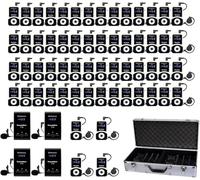Retekess T130 Sistema di Guida Turistica,Wireless Tour guide System（4-60） | per Turismo, Set di Guida con Cuffie e Custodia Ricarica 64 Slot, 99 Canali, 12 Ore in Attesa, Sistema per Grandi Gruppi