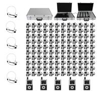 Retekess T130U (T130 4rd) Wireless Tour Guide System, 200M, 40H, Custodia Di Ricarica Con 32 Slot X2, Custodia Di Ricarica Con 60 Slot, per Gruppi Di Viaggio (5 Trasmettitori, 120 Ricevitori)