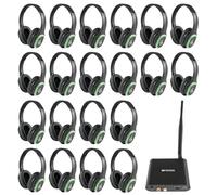 Retekess TA003 Silent Disco Kit, Cuffie Discoteca Silenziosa (1-20) | Per la Festa, per PC, Telefoni Cellulari, TV, 3 Canali Opzionali, Ricevitore Stereo HiFi, Portata 200m, Controllo Volume