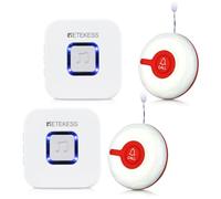 Retekess TH102 Pulsante di Chiamata di Emergenza per Anziani, Allarme di Emergenza, Lunga Portata 1000 Piedi, Impermeabile IP55, per Anziani, Pazienti, Donne Incinte, Festa della Mamma Regalo