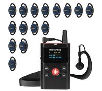 Retekess TT126R Sistema di Guida Audio Bidirezionale, Mini Ricevitore con Gancio Auricolare, Sistema di Comunicazione Wireless per Allenamento Equestre, Accoglienza VIP (1Trasmettitore 15 Ricevitori)