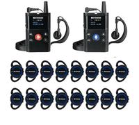 Retekess TT126R Wireless Sistema di Guida Turistica, Sistema di Comunicazione Full Duplex, Sistema di Interpretazione Audio, per Conferenze, Visite a Fabbriche, (1 Trasmettitore 10 Ricevitori)