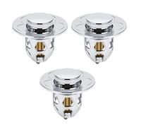 RETENA Tappo per Lavello, 3 Pezzi Universale Bagno Pop Up Lavabo Sostituzione Filtro, Tappo di Scarico con Cestello Cattura Capelli, Bagno Plug Bounce Core Push Type Fliter (34-40mm) (Color : Silver)