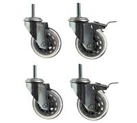 RETENA Trolley Swivel Wheel Furniture, 4pcs Mute Swivel Wheel, Double Bearing Castor, Universal Brake Casters with Threaded Rod, Protect Your Carpet/Hardwo (Color : 4mixed, Size : M8)