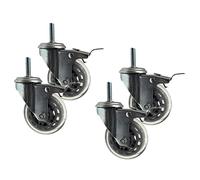 RETENA Trolley Swivel Wheel Furniture, 4pcs Mute Swivel Wheel, Double Bearing Castor, Universal Brake Casters with Threaded Rod, Protect Your Carpet/Hardwo (Color : 4swivel, Size : M10)