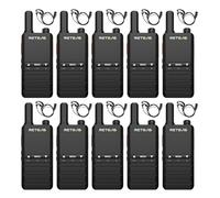 Retevis B63B Walkie Talkie Professionali, PMR 446, Radio Ricetrasmittenti Portatili, Batteria Da 1620mAh, Tasti Multipli, VOX, Cavo Di Ricarica Type-C A Due In Uno, Con Cuffie (Nero, 10 Pezzi)