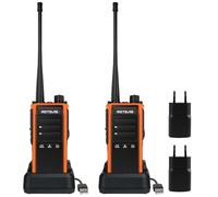 Retevis C65B Walkie Talkie Impermeabile, Ricetrasmittenti Professionale a Lungo Raggio, Impieghi Gravosi, Allarme di Emergenza Woki Toki per Salvataggio Esterno, Costruzione (2 Pacchetto)