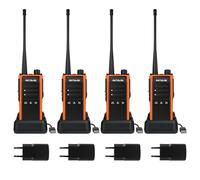 Retevis C65B Walkie Talkie Professionali IP67, Ricetrasmittenti a Lungo Raggio, Batteria Ricaricabile da 1800 mAh, Chiamata di Gruppo, Woki Toki Alta Potenza per la Costruzione (4 Pacchetti)