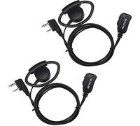 Retevis EEK012 Auricolare Regolabile a Forma di D con Microfono PTT Compatibile con Kenwood Two Way Radio BAOFENG UV5R 888S RT24 RT27 Walkie Talkie Auricolare (2 Pezzi)