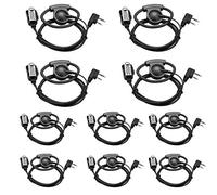 Retevis EEK012 Cuffie Regolabili a Tipo-D con Microfono PTT Compatibili con Radio Bidirezionale Kenwood BAOFENG UV5R 888S Cuffie Walkie Talkie RT24 RT27 (10 Pezzi)
