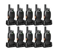 Retevis H777 Radio Bidirezionale, Ricaricabile Walkie Talkie Lungo Raggio, VOX, Allarme con un Clic, Torcia Elettrica, Comunicazione Radio per Ristorante, Scuola (Nero, 10 Pezzi)