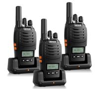 Retevis H777D Walkie Talkie Professionali 3 Pezzi, PMR446 senza Licenza, Schermo LCD, USB-C, 1200 mAh, VOX, Allarme di Emergenza, Woki Toki Portatile per Squadra Sicurezza(Confezione da 3, Nero)
