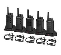 Retevis MateTalk P64 Radio Bidirezionale Digitale con Auricolare, Walkie-Talkie Professionali a Lungo Raggio, Compatibile con Ripetitore, Chiamata di Gruppo, VOX, per Comunicazioni (5 Confezioni)