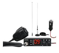 Retevis MB63A Radio CB, AM FM Antenna CB Portatile, Filtro Antirumore NB/ANL, 12V/24V con Accendino, Sistema PA, con Microfoni 6 Pin, 40 Canali, 4W, EMG CH9/19, per Auto Camion Camper
