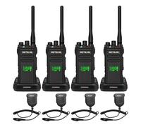 Retevis NR30D Walkie Talkie per Adulti, Walkie Talkie DMR a Lunga Distanza, IP67, 2800mAh, Radio Digitale AES256 Heavy Duty 2 Way con Microfono per l'Industria (Nero, 4 Pezzi)