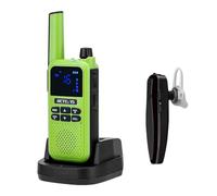 Retevis RA619 Walkie Talkie, con Auricolare Bluetooth, Vibrazione, Ricaricabili da 1400mAh, SOS, Radio Bidirezionale a Lungo Raggio per Ciclismo, Caccia,Regali, Pasqua (Verde, 1Pz)