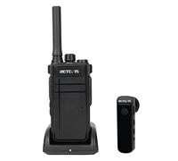 Retevis RB637 Bluetooth Radio Bidirezionale, Walkie Talkie con Auricolare Bluetooth, 2000mAh USB Ricaricabile, Torcia, PMR446 Walkie Talkie a Mani Libere con Wireless Copy Per i Ristoranti (nero, 1Pz)