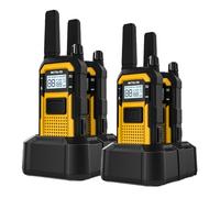 Retevis RB648 Walkie Talkie Robusto, Radio Bidirezionale Impermeabile IP67, 2000 mAh Ricaricabile, Doppio PTT, Walkie-Talkie Avanzata a Tripla Prova per Ambienti Industriali Difficili(4 Pezzi, Giallo)