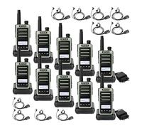 Retevis RB666S Walkie Talkie, Licenza-libera PMR446, Ricarica Rapida Type-C, Accoppiamento con un Solo Tasto, Facilità Uso, VOX e Auricolari per Logistica, Magazzino, Hotel (Nero, 5 Coppie)