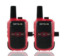 Retevis RT15 Walkie Talkie, Mini Walkie Talkie Professionali, VOX, USB, Fuori Dalla Scatola, Ricaricabile Radio Portatile per Viaggi in Famiglia, Escursionismo, Campeggio (Rosso, 1 Paio)