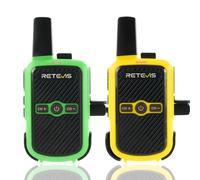 Retevis RT15 walkie talkie professionali, PMR446 Radio Walkie Talkie, VOX a Mani Libere, 1000 mAh, Radio Bidirezionale per Campeggio, la Scuola, Giochi in Casa, Le Vacanze (Verde e Giallo, 1 Coppia)