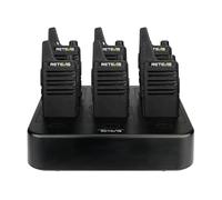 Retevis RT22 Walkie Talkies Rechargeable Hands Free Channel Lock 2 Way Radios Two-Way Radio(6 Pack) with 6 Way Multi Gang Charger