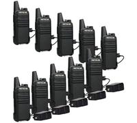 Retevis RT22 Walkie Talkies Rechargeable,Long Range Two Way Radio,2 Way Radio for Adults, Handsfree VOX Mini, for Business Office School Church Restaurant Retail(Black,10 Pcs, 5 Box)