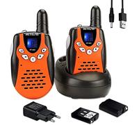Retevis RT602 Walkie Talkie Ricaricabile Bambini, Batterie Li ion e Caricabatterie, Torcia a 8 Canali, Regali Pasqua Bambini a Lungo Raggio per Attività al Chiuso o all'Aperto (1 Paio, Arancione)