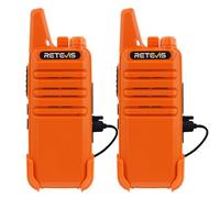 Retevis RT622 Walkie-Talkie Mini Portatile, Walkie Talkie Ricaricabile per Ciclismo, Escursioni (Arancione)