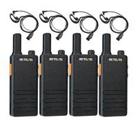 Retevis RT622P Walkie Talkie, 1620 mAh Ricaricabile Ricetrasmittenti USB-C Ultrasottile 15mm, VOX, Professionali Walkie Talkie Portatili con Auricolari per Ristoranti (4 Pezzi, Nero)