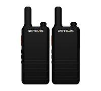 Retevis RT622P Walkie-Talkie, PMR446 1620 mAh Portatile Ricetrasmittenti Ricaricabile, USB-C, VOX Vivavoce, Negozio Mini Ultra Sottile Walkie Talkie Professionali per Famiglia (2 Pezzi, Nero)