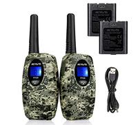 Retevis RT628 Walkie Talkie Bambini Ricaricabili, 8 Canali PMR446 VOX 10 Toni di Chiamata Ricetrasmittenti Bambini, Regali Pasqua con Batterie e Cavo di Ricarica (Camouflage, 1 coppia)