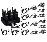 Retevis RT668 Walkie Talkie Professionale Bundle con Auricolare C-Tipo, PMR446 con Caricatore a 6 Vie VOX, per Fornitori, Magazzino (10 Pezzi)