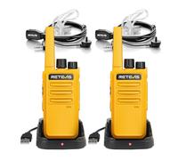 Retevis RT668 Walkie Talkie Professionali, Anticaduta Walkie Talkie con Auricolare, Ricaricabile Senza Licenza Radio Portatile con USB Base per Caricabatterie, per Sport, Cantieri (1 Coppia)