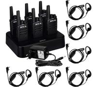 Retevis RT668 Walkie Talkie Professionali, Ricetrasmittenti PMR446 con Caricatore a 6 Vie, VOX, Robusta, Radio Bidirezionale con Auricolare per Fornitori, Magazzino(6 Pezzi, Nero)