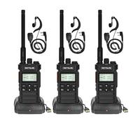 Retevis RT86S Walkie Talkie Professionali, Ricetrasmittenti a Lungo Raggio con Auricolari, Display LCD 2600mAh USB C, Chiamata Gruppo, Walkie Talkie con Auricolari per Produzione (Nero, 3 Pezzi)