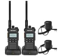Retevis RT86S Walkie Talkie Professionali, Ricetrasmittenti a Lungo Raggio, Display LCD 2600mAh USB C, Chiamata Gruppo, Walkie Talkie con Auricolari per Produzione (Nero, 2 Pezzi)