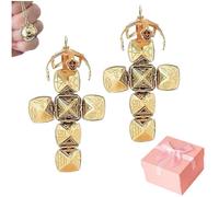 RETGJNC Collana con mini pendente massonico trasformabile, pendente sferico pieghevole vintage, design trasformabile - Da sferico a croce, simbolo inciso