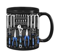 RETGJNC Tazza da meccanico Ultimate Mechanic Toolbox, tazza da caffè in ceramica con design a cassetta degli attrezzi, un regalo perfetto per tuo marito, tuo padre, i tuoi amici o il tuo meccanico.