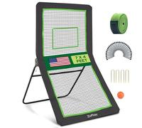 Reti da rimbalzo per lacrosse da giardino, per il cortile, per lanciare e allenarsi, per giocare a lacrosse, pallavolo, baseball, calcio, con bersaglio al neon, palla lacrosse e paletti da terra, 1,2