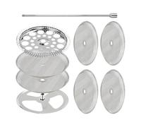 Reti filtranti multiuso in acciaio inossidabile Reti filtranti per caffè per uso domestico Camping e Coffee Enduring, Filtri Spirali Piastre Croci Set sostituzione piastre