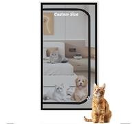 Reti per gatti per balcone, dimensioni personalizzate, a prova di animali domestici, zanzariera in rete con cerniera, tenda per porta scorrevole, porta del patio, tiene fuori gli insetti (larghezza x
