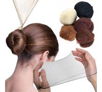 Retina elastica, cuffia per parrucca invisibile da donna, adatta per servizio di ristorazione, chignon da balletto, dormire, assistenti di volo, infermiere, rete fine per coprire il chignon, kit di ac