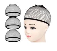 retina per capelli 1/3/5 PCS Parrucca Nera Tappi Netti Durevole Maglia Elastica Copertura Della Testa Cappello A Rete Close End Accessori for Lo Styling Dei Capelli for uomini e donne(3PC-HS)